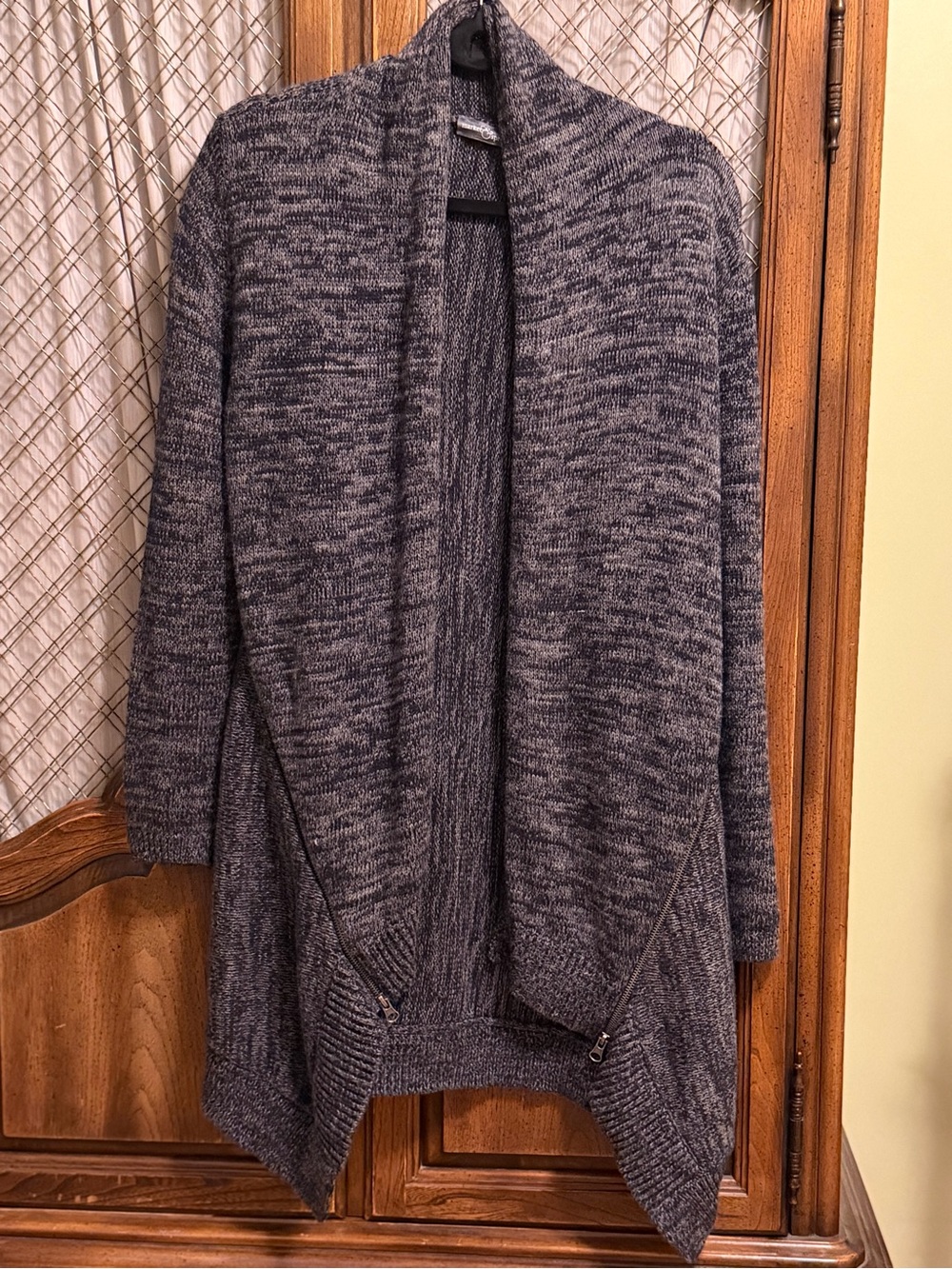 Market & Spruce Alan Space Dye Asymmetrical Zip Cardigan SIZE SMALL